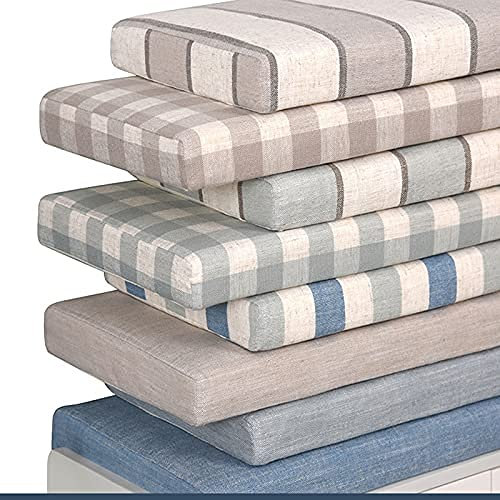 Zoomlie 3/5 cm Dicke, Bank-Sitzkissen, 2-Sitzer, 3-Sitzer, für drinnen und draußen, 80/100/120 cm lange Bank-Sitzkissen für Garten, Schaukel, Terrasse, Esszimmer, Küche (beige, 90 x 40 x 5 cm)