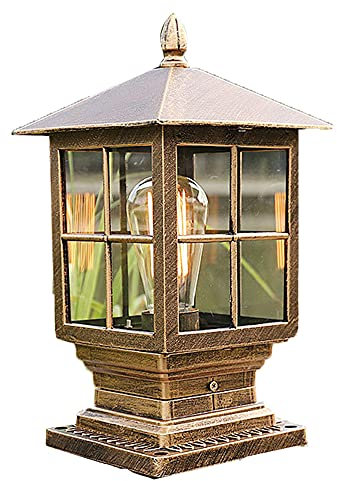 ChaoZan Luz de Camino RúStica, LáMpara de Jardín Luz de Pedestal Luz Antigua Para Exteriores E27 Luz de Camino de Luz Luz de Pie LáMpara de Pie cuadrado moderno para Caminos Patio Terraza césped