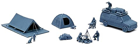 Outland Models Railroad Scenery Structure Outdoor Campingplatz Set mit Van & People 1:87 HO