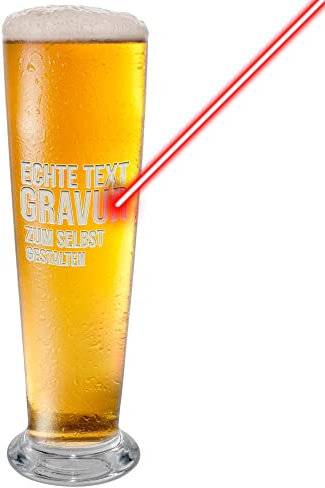 PR Print Royal Bierglas mit Gravur - mit Name oder Text - Personalisiertes Geschenk für Biertrinker, Geburtstag, Vatertag, Weihnachten I Individuelle Lasergravur, 300 ml