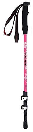 Bâtons de Randonnée en Alliage d'Aluminium - Télescopiques, Ultra-Légers, Portables pour Trekking et Escalade de Montagne - Rose