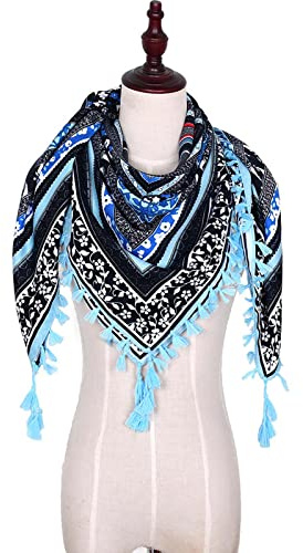 Schal Damen Winter Schön Druck Loop Schal Warm Lätzchen halten Dreieckstuch Damen Schals Halstücher Unisex Herbstschal Winterschal Oversized Weich Scarf Strickschal Fransen Poncho