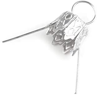 10 Stück Hütchen für Weihnachtskugeln,Silber,Metall, Kappe 9mm