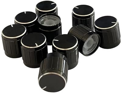 Lampada da terra Manopola BOYIDEW Lampada da Tavolo Interruttore Manopola di Ricambio 10pcs 6mm Lampada Dimmer Interruttore Rotativo Manopola Controllo 17x17mm Nero