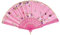 Tiuimk Éventail chinois japonais en plastique avec fleurs - Pliable - Pour femme - Pour mariage, fête, décoration d'intérieur - Rose