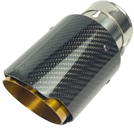 Auspuffblende 1 Stück Goldener Edelstahl-Kohlefaser-Auspuff-Endrohr Für Akrapovic Universal-Carbon-Auspuffspitzen Endrohrblende (Größe : 60MM IN 101MM Out)