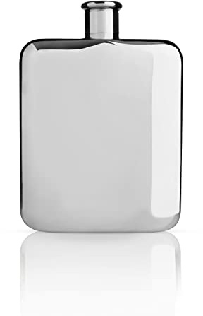 Viski Stainless Steel Pocket Hip Flask for Men and Women, Mirror Silver Finish, Elegant and Modern Design, Leakproof Liquor Flask for Whiskey, Vodka, Tequila, Travel, Outdoor Party, 6 oz, Set of 1