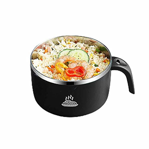 FIYSON Stainless Steel Noodle Bowl with Mobile Phone Holder, Insulated Lunch Box with Sealing Lid, Soup Bowl, Food Storage Container, Dishwasher & Oven Safe (1300 ML)