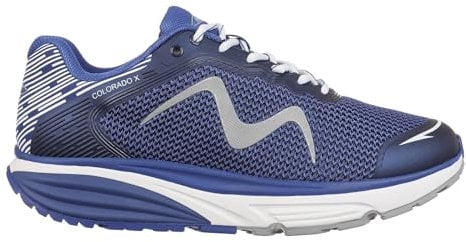 MBT Colorado X Sportschuhe für Damen im modernen Stil. Anatomische und Bequeme Laufschuhe. Physiologisches Schuhwerk mit Komfort und Stabilität durch Gebogene Sohle. Sneakers zum Laufen. Farbe Blau