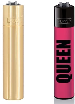 Clipper® Feuerzeug 1x Gold (Bundle mit Queen Pink)