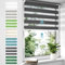 bobodeco Doppelrollo schnurlos Klemmfix ohne Bohren Duo Rollos für Fenster & Tür, 100x120cm (BxH) Anthrazit, Drücken Und Ziehen Springrollos Klemmrollo ohne Schnur lichtdurchlässig & Blickdicht