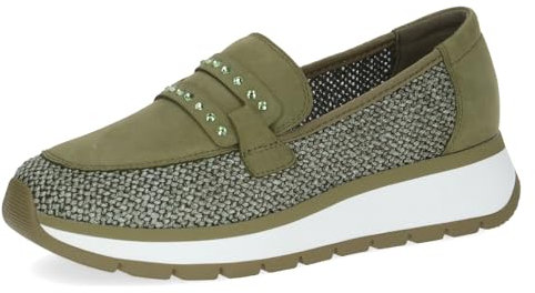 CAPRICE Damen Slipper Flach Elegant, Grün (Khaki Comb), 38 EU
