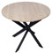 Skraut Home - Mesa Comedor Fija Redonda | 90 x 90 x 77 cm | Capacidad hasta 4 Personas | Materiales Resistentes | Modelo Zen (90cm, Roble + Patas Negras)