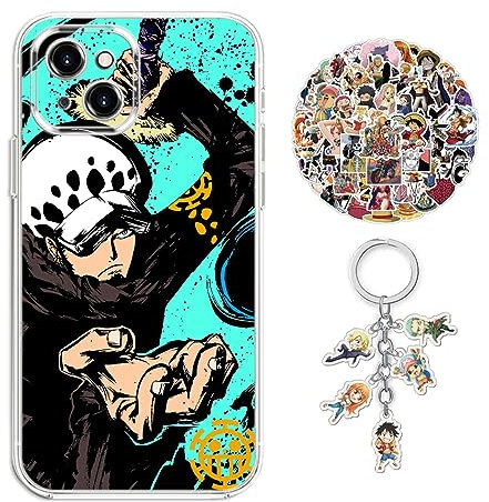 Staremeplz Compatible with iPhone XS Max Case One -Piece Anime Design [With Keychain and 50pcs Stickers] Cartoon Transparent Soft Silicona Case for iPhone XS Max