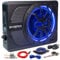 Seventour Subwoofer delgado de 10 pulgadas y 800 W para debajo del asiento, subamplificador de audio integrado para coche/camión, nueva actualización con luz ambiental LED azul