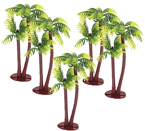 Lot De 5 Palmiers Miniatures pour Aquarium Cocotiers en Plastique pour Décoration De Jardin Miniature