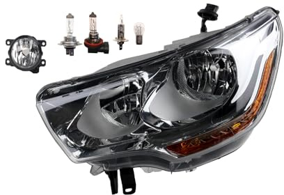 Johns, Scheinwerfer Halogen Front passend für Citroen DS4 04/2011-09/15 N. H7 H1 Links + Nebelscheinwerfer + Leuchtmittel