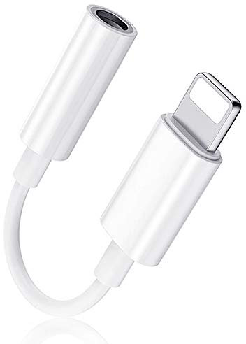 Adaptador Auriculares iPhone [Certificado Apple MFi] Adaptador Lightning a Jack 3,5 Cascos Aux Audio Cable Jack Accesorios Compatible con iPhone 14/13/12/11/Xs/XR/X/8/7 y admite todos los sistemas iOS