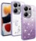 XINYEXIN Funda Glitter para Xiaomi Redmi Note 13 Pro 4G / Poco M6 Pro, Carcasa Teléfono Antigolpes Transparente Bling Sparkle, Ultra Delgado Cute Brillante para Niñas y Mujeres - Viola