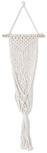 ZHDOKA Handgewebter Pflanzen-Blumentopf-Aufhänger, Garten-Hängekorb-Halter, Baumwollseil, Gewebtes Blumentopf-Korb-Netz mit Hängestange für Echte und Gefälschte Hängepflanzen, Drinnen und Draußen, Boh