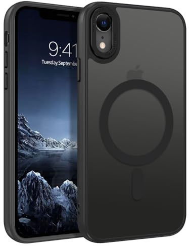 BENTOBEN Funda Magnética para iPhone XR 6,1 Pulgadas [Compatible con Magsafe] Carga Inalámbrica Carcasa iPhone XR Funda Cover Translúcido Mate Protección Grado Militar Anti-Arañazos Anti-Golpes -Negro