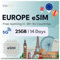 travSIM Europe eSIM | Nur Daten | 15GB Daten | 4G/5G Geschwindigkeiten | Verwenden Sie die eSIM für Europa in Großbritannien und 30+ EU-Ländern | Der Plan auf der eSIM ist 10 Tage lang gültig