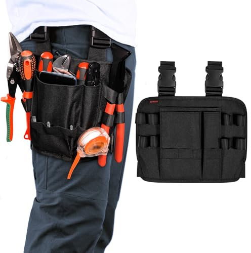 KENOBEE Custodia per attrezzi con clip da cintura, custodia per attrezzi da elettricista, borsa multifunzionale per riparazione intorno alla gamba, mini organizer per attrezzi per lavori