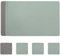 Myir JUN Tovagliette e Sottobicchieri, Tovagliette in Pelle e Sottobicchieri Set Tovagliette Americana Plastica Lavabili Tovagliette Impermeabile Tovagliette (Grigio Verde Salvia, Set di 4)