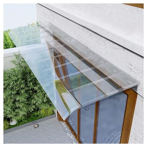 Baldacchino invisibile per porta d'ingresso, per esterni, con copertura curva in policarbonato, protezione dai raggi UV, per portico, giardino, patio, tenda da sole, tettoia per finestre e porte (40 x