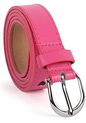 Beaface Belts for Women Jeans Pants, Womens Casual Leather Belts with Metal Pin Buckle for Women 26-32 Inch Waist (Rose Red)