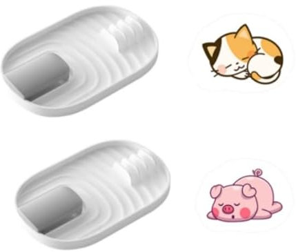 COZERI 2 pièces repose cuillère cuisine,Couvercle de Casserole et Porte-Cuillère, offrant deux éponges en forme d'animaux mignons, Étagère à Ustensiles de Cuisine, Étagère à Plateau à Cuillères