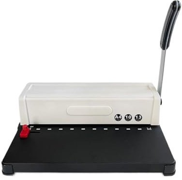 Bindegerät, Bindemaschine for Stanzen von 12 Blättern, quadratische Löcher, passend for Briefformat A4 A3, Buchbinder for Akten, Büro, Schule, Zuhause, Verträge, für A4, A5 oder kleinere Formate