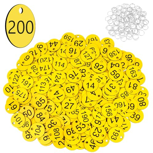 Flintronic Portachiavi Numerati, Targhette Numerate in Plastica, 200 Pezzi