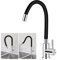 Grifo de Cocina Flexible de Acero Inoxidable con Caño Flexible, Giratorio 360 Grados, con Aireador para Ahorro de Agua (Negro Caliente y Frío)