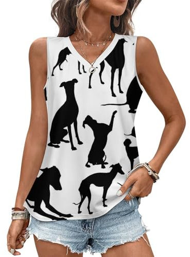 Leichtes Damen-Oberteil, schwarz, dünn, Hundewesten, Schwarzer dünner Hund, M