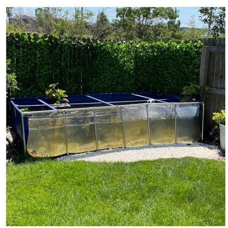 DECAKE Large Canvas Water Tank for Aquarium-pond Frame Pool with Clear PVC Window, Turtle Koi/Goldfish to Live, Easily Assembled(120x80x71cm)