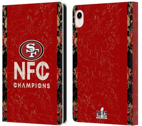 Head Case Designs Licenza Ufficiale NFL Campioni NFC 49ers Campioni della Division 2024 Custodia Portafoglio in Pelle Compatibile con Apple iPad Mini (2021/2024)