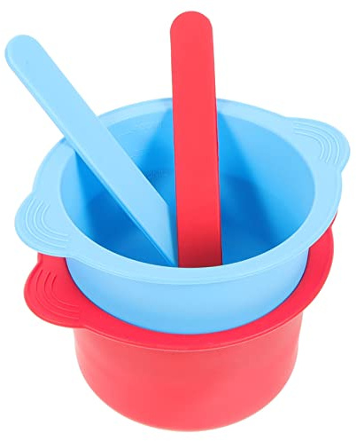 Gatuida Silicone Wax Bean Warmer Bowl for Hair Removal 2pcs Set High Temperature Resistant Non-stick Waxing Pot 16cm Stirring Sticks for Wax Warmer Use at Home or Salon