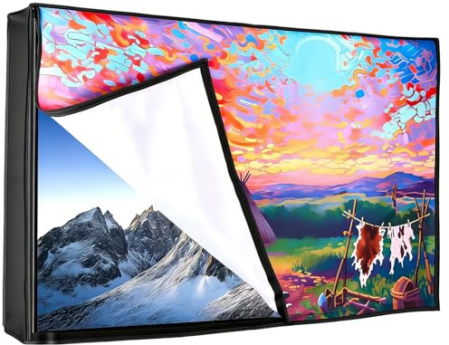 Youlvy Outdoor TV Cover 50 to 55 inch Waterproof, 600D Thick Fabric Weatherproof Outside Screen TV Protector Cover With Zipper, Roll Up Front Flap, Fit For Wall Mount Outside Flat Screen 50-55inch TV