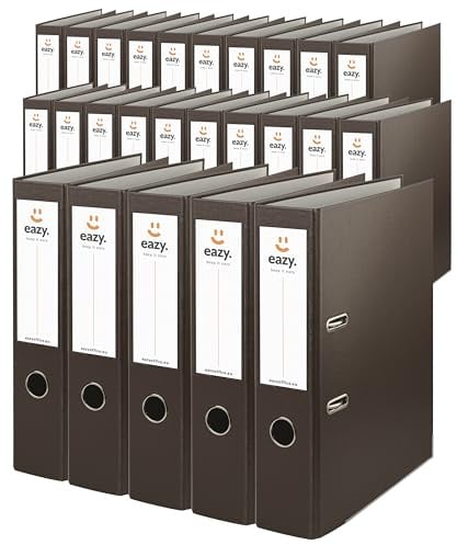 Büro-Ordner Eazy A4 | Breit, Braun | Einfachheit, Ordnung und Langlebigkeit in zwanzig Farben und drei Breiten