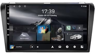 Android 15 2 DIN Pantalla Táctil Radio 9 para Mazda 3 2004-2009 Radio Coche con GPS BT WiFi Carplay Cámara Trasera Multimedia Pantalla(YA5 6+128G)