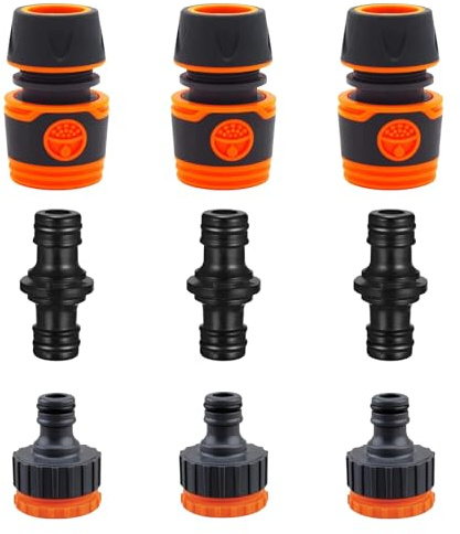 9 Stück Schlauchkupplun1/2 Zoll, Schlauchverbinder Schlauchkupplung | Schlauchanschluss Gartenschlauch Kupplungs Satz gardena kupplung für alle Gartenschlauchgelenke