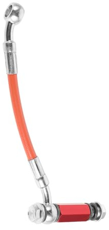 PRETYZOOM Raccord de Flexible de Frein Moto Orange Double Banjo Rallonge 15 Cm et Vis, Adaptateur Anti-fuite Haute Pression pour Durite Hydraulique, Compatible Scooter Quad Pit Bike