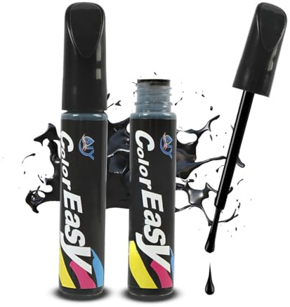 Aelxveba 2 Piezas 12ml Pluma de Retoque del Coche, Rotulador Reparador de Pintura, Lápiz de Retoque Negro Brillante, Lápices de Retoque Negro Brillante para Reparación de Arañazos en Automóviles