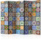 murando Raumteiler Mandala Ornament Oriental Foto Paravent 225x172 cm einseitig auf Vlies-Leinwand Bedruckt Trennwand Spanische Wand Sichtschutz Raumtrenner bunt blau gelb f-B-0009-z-c