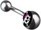 viva-adorno 1 Stück Bauchnabel Piercing Banane 316L Chirurgenstahl 20 Verschiedene Motive Z380, S16 Totenkopf schwarz