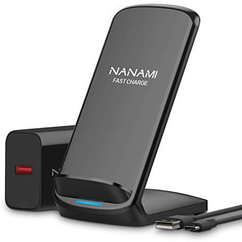 NANAMI Fast Wireless Charger, 10W Induktive Ladestation mit USB ladegerät für Samsung Galaxy S25/S24/S23/S22/S21/S20/S10/S9/S8, 7.5W für iPhone 16/15/14/13/12/11/SE 2/X/XS/XR/8/8 Plus Google Pixel LG
