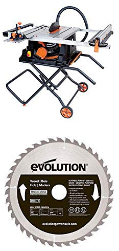 Evolution Power Tools Rage 5-S Multi-Purpose Table Saw (230 V) with Wood Carbide-Tipped Blade, 255 mm