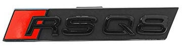 Audi 4M8853736AT94 Schriftzug RSQ8 Kühlergrill Emblem Exclusive Black Edition Logo Clip Plakette, schwarz/rot