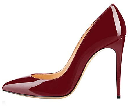 Soireelady Scarpe col Tacco, Décolleté, Punta Chiusa Donna Vino Rosso EU44
